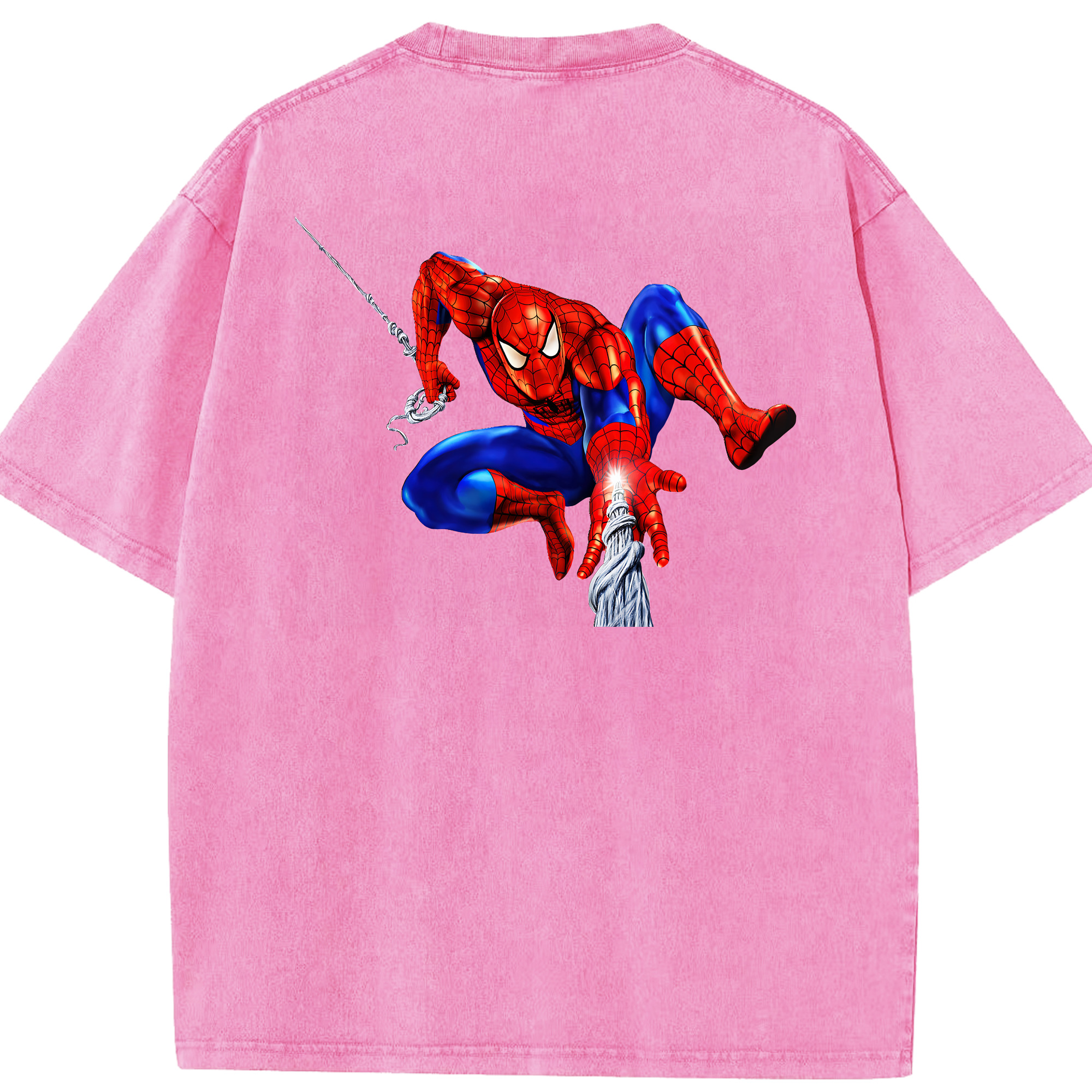 （画像用） Spider Man スパイダーマン 綿100% ヴィンテージ風 半袖Tシャツ（背面プリント）